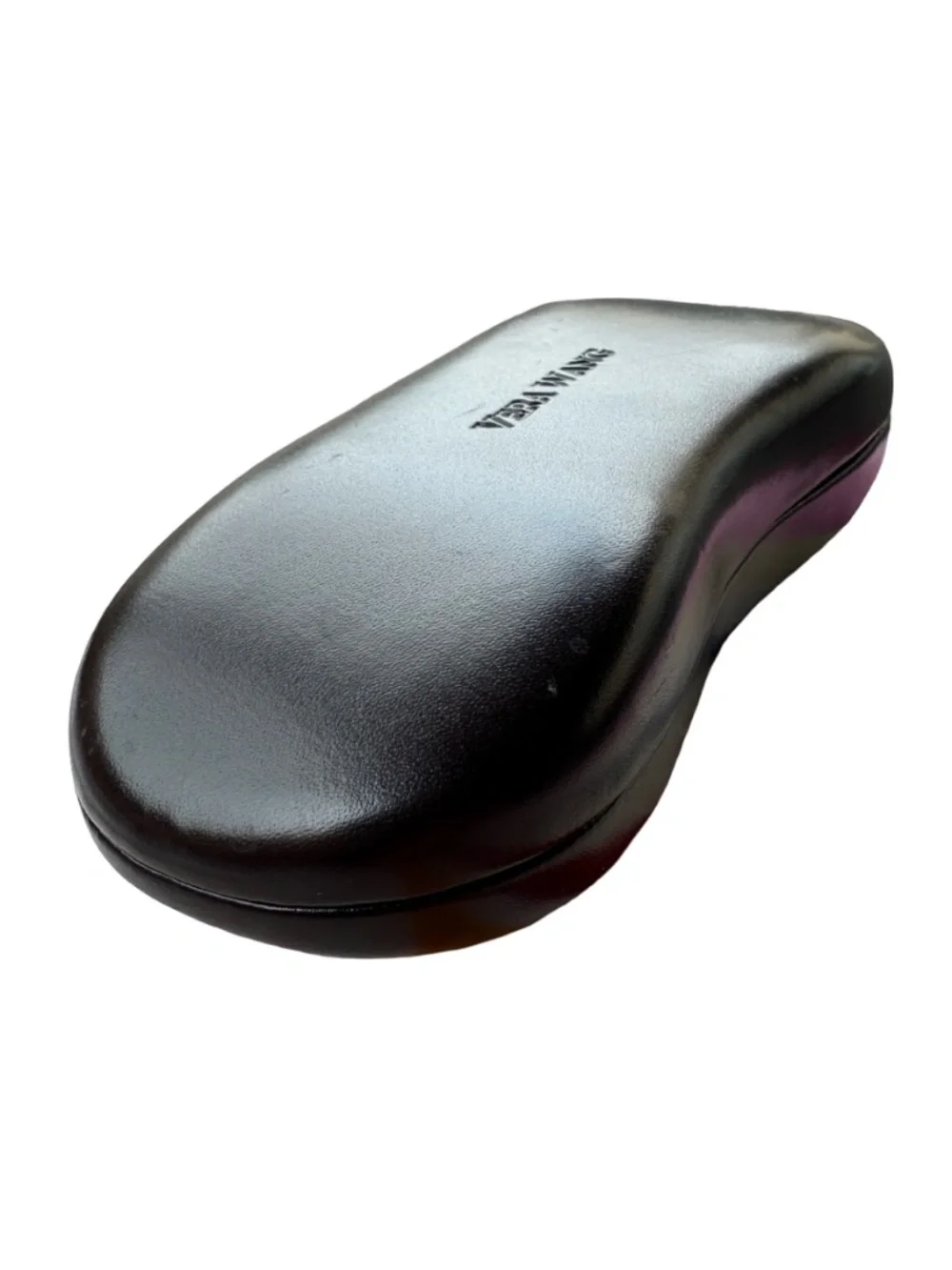 VERA WANG Brown Eyeglasses Case 6” Hard Shell Kidney Shaped